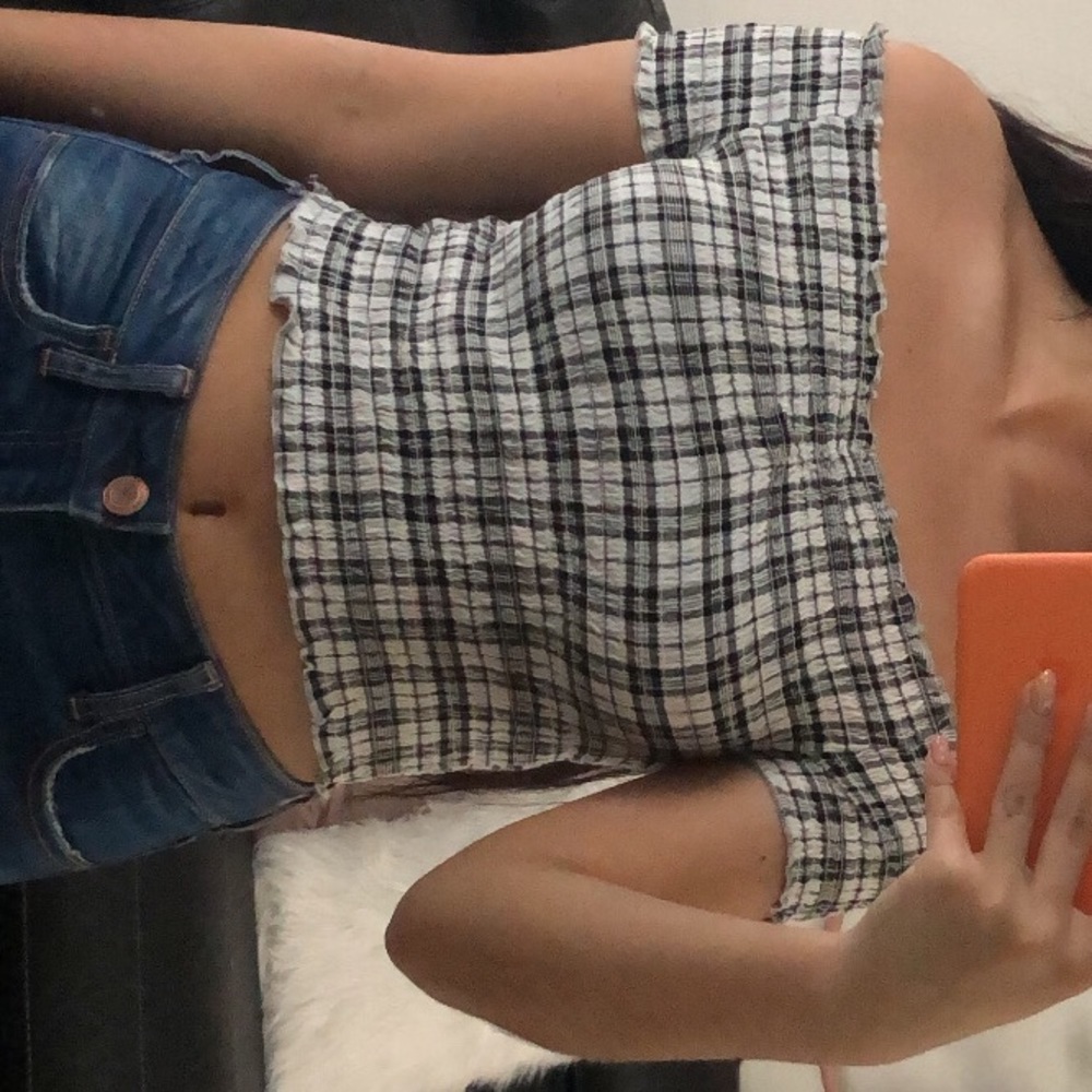 Off The Shoulder / Crop top Black & White Pacsun